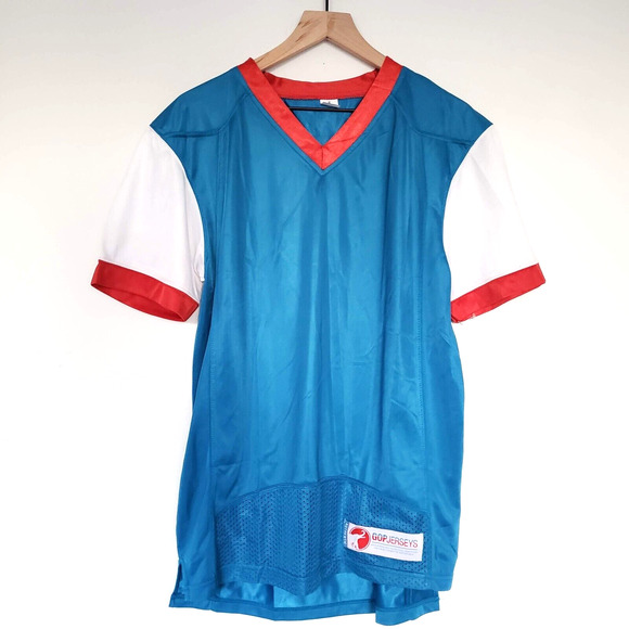 GOP Jerseys Mens SIZE S Red Blue White Football Sports BLANK Athletic Jersey - Picture 1 of 7